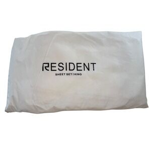 Resident King Size Sheet Set White Bamboo/Poly, Includes Flat, Fitted, 2 Cases